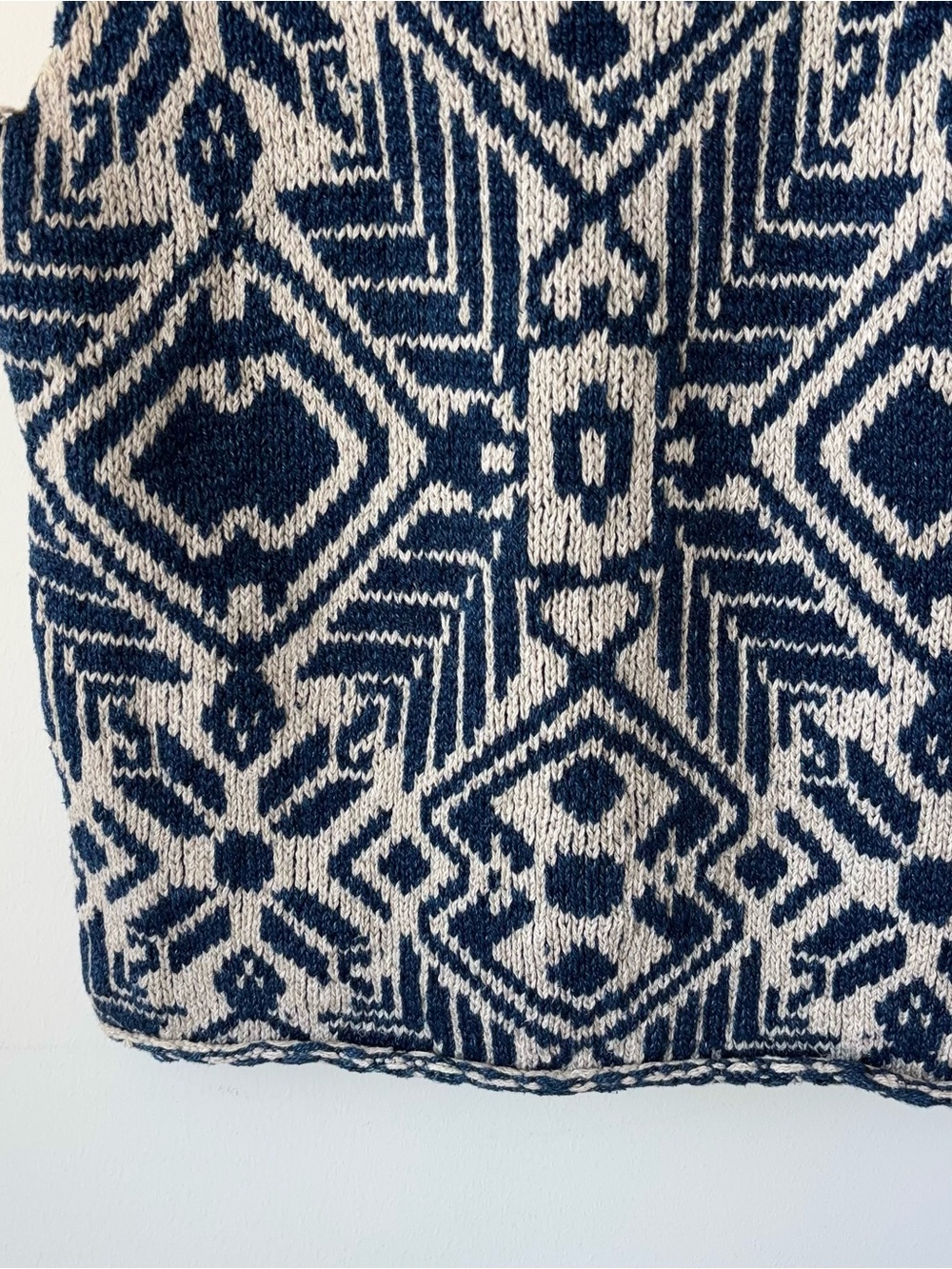 Vintage Ralph Lauren Blue Label Sweater Vest Size M Hand Knit Cotton Linen - Picture 7 of 12
